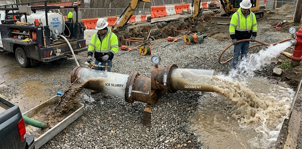 Ice Pigging vs Water Flushing